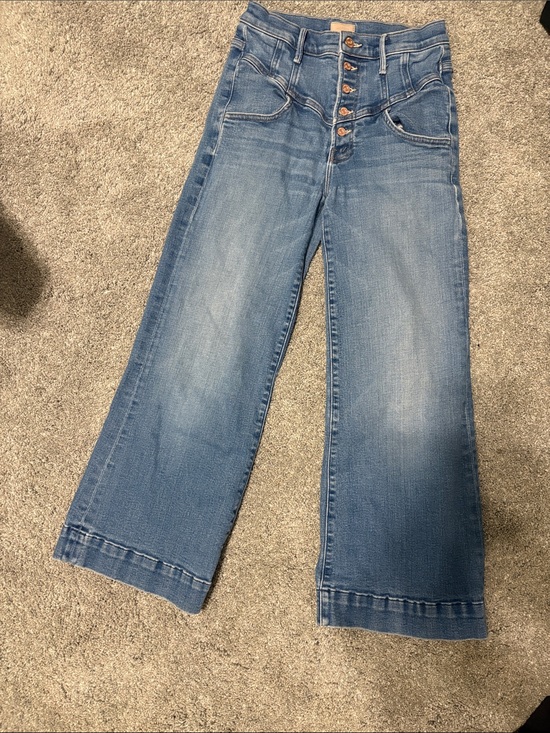MOTHER Denim - MOTHER High-Rise Wide Leg Jeans - The Swooner Roller Yoke Front Ankle size 26
